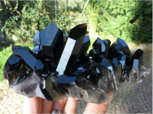 black crystals